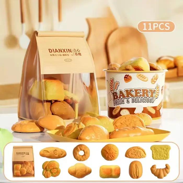 Ensemble de jouets de cuisine pour enfants, Simulation de Dessert, pain, aliments, jeux de cuisine, 