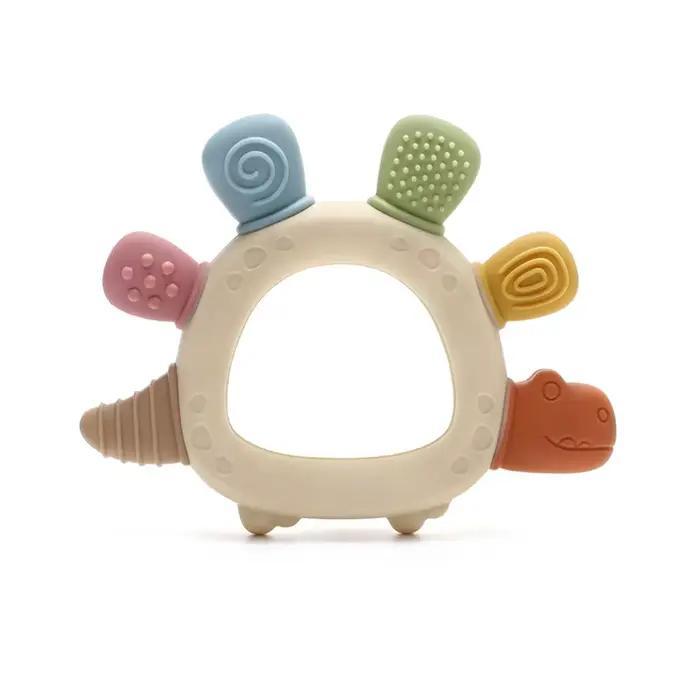 Jouets de dentition en Silicone dinosaure pour bébé, sans BPA, facile à saisir, soins pour nourrisso