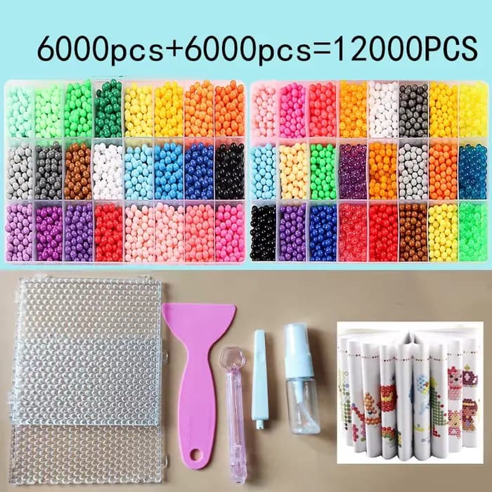 Ensemble de perles magiques à pulvérisation d'eau, 36 couleurs, 5 mm, pour puzzle, bricolage, jeux d