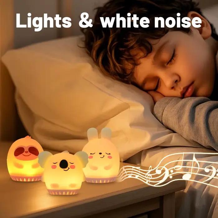 Mini lapin mignon, Machine à bruit blanc, veilleuse LED, 20 sons, musique pour bébé, aide au sommeil