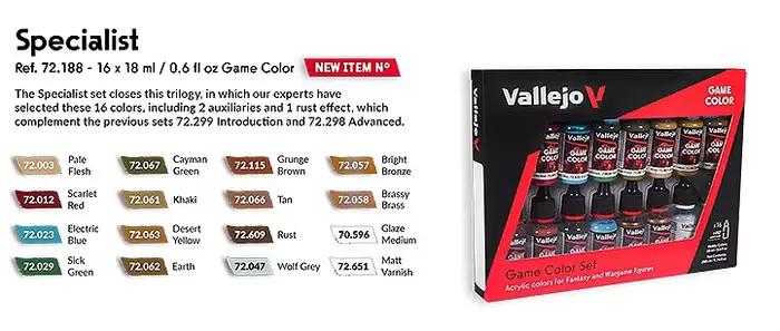 Vallejo - Ensemble de spécialistes des couleurs de jeu |   Ensemble Expert pour les figurines Fantas