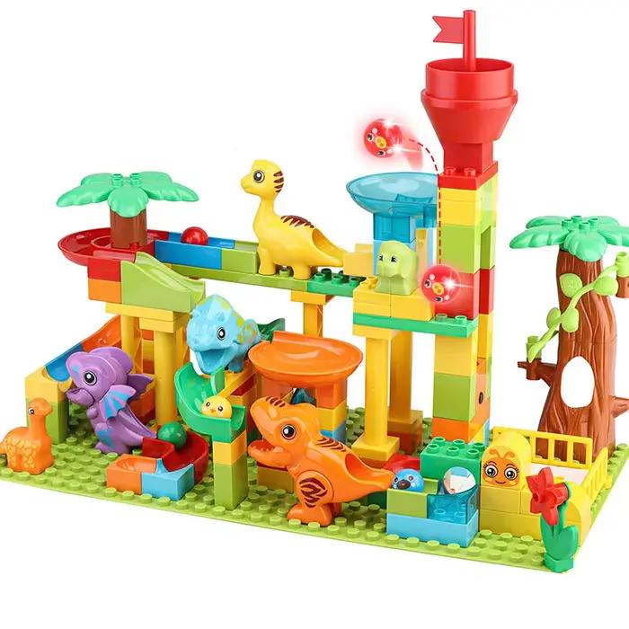 Grands blocs de construction en marbre, piste de course, partie de dinosaure, Compatible avec grande