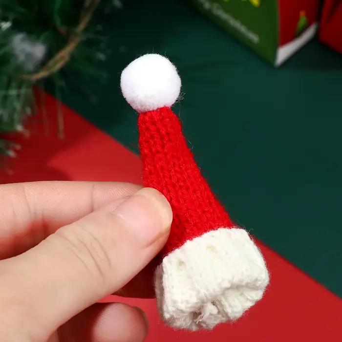 Vêtements de poupée pour décor, Mini chapeaux de noël tricotés, écharpes, chapeau en laine pour 1/12