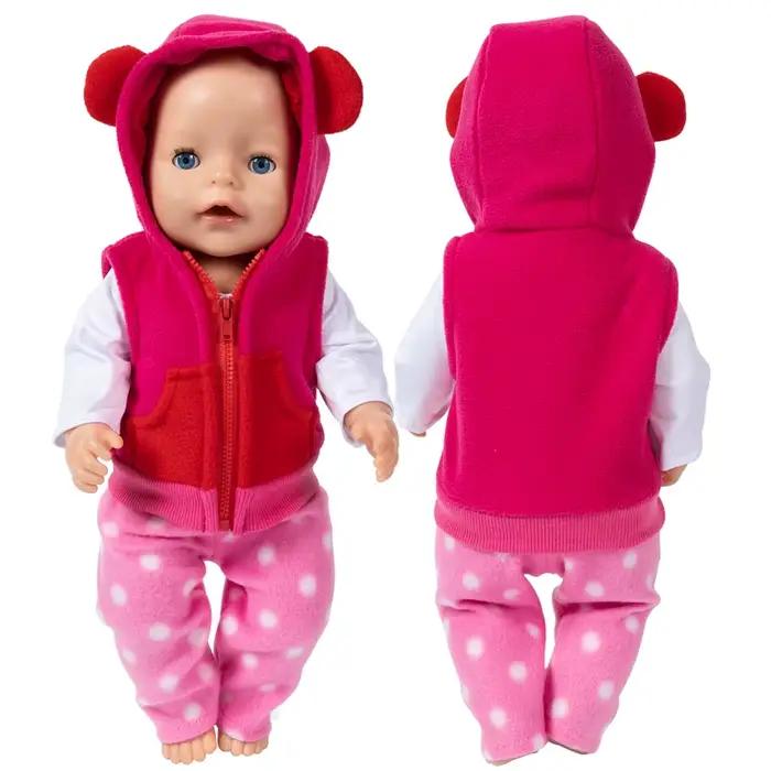 Vêtements de poupée pour nouveau-né, pull à capuche pour fille de 18 pouces, veste, jouets, tenues d