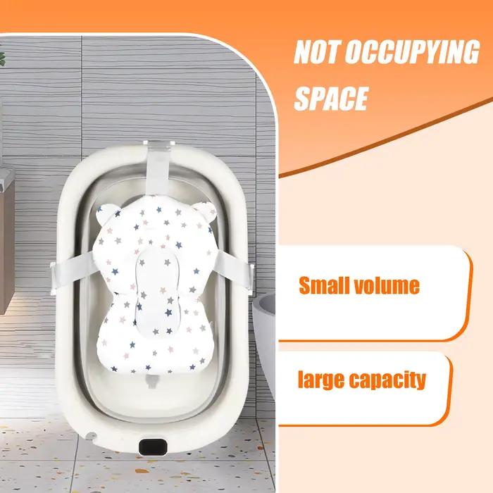 Baignoire Bébé Pliable  - Avec Coussin De Bain Et Thermomètre Intégré - Idéal Pour Cadeau De Naissan