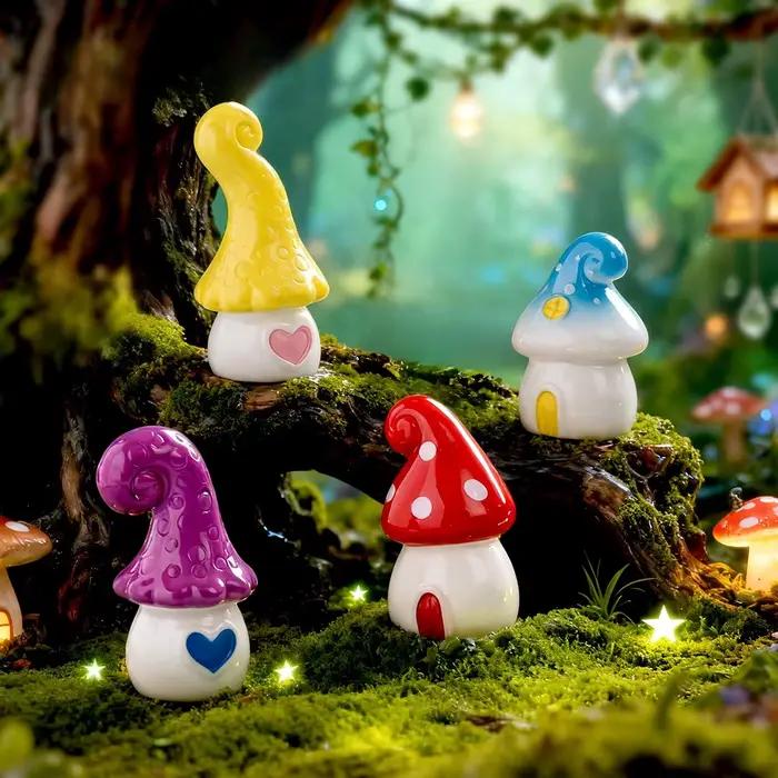 20 pièces Mini maison de champignon chalet bricolage jouet artisanat Figure mousse Terrarium fée jar