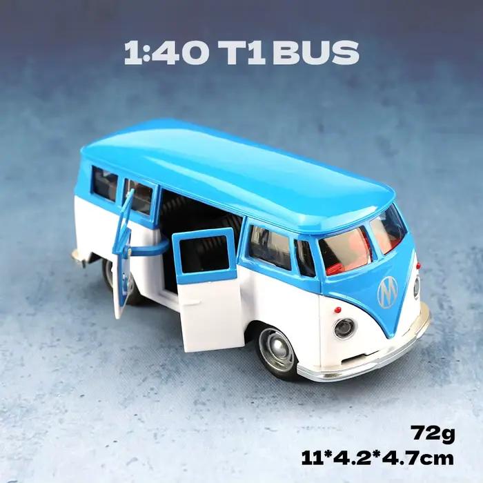 (En sachet) Réplique de bus rétro à l'échelle 1/36, voiture miniature en métal, jouet pour garçon, o