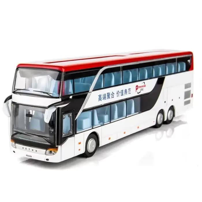 Bus jouet en alliage 1:32, modèle de Bus à deux étages, Simulation de voiture pour enfants, Bus tour