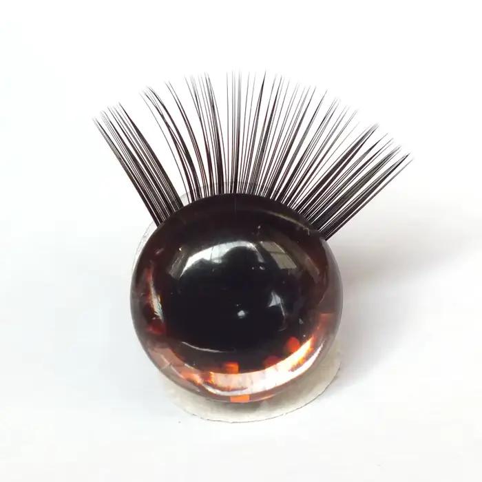 20 pièces jouet yeux avec cils 12-30mm cils 3D sécurité paillettes jouet yeux cils pour bricolage pe
