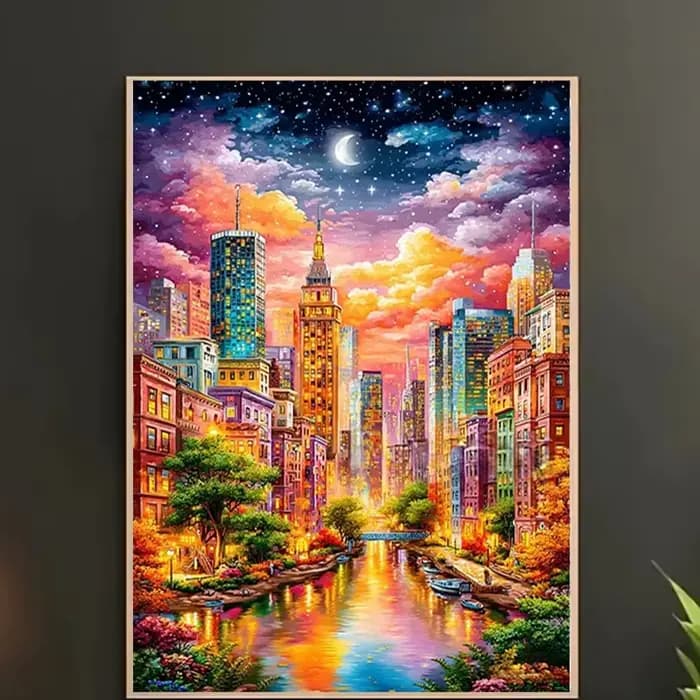 Puzzles pour adultes 500/1000/1200/2000 pièces, scène nocturne de la ville sous le ciel étoilé, jeu 