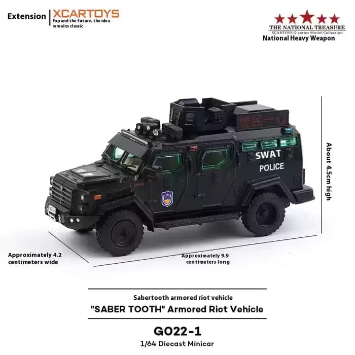 TaoYi – modèle de voiture de Police tout-terrain en alliage, échelle 1/64, affichage à collectionner