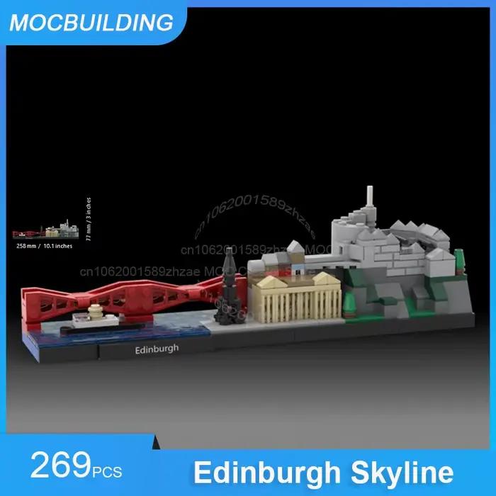 Blocs de construction MOC, modèle d'architecture de la silhouette d'Edinburgh, collection de briques