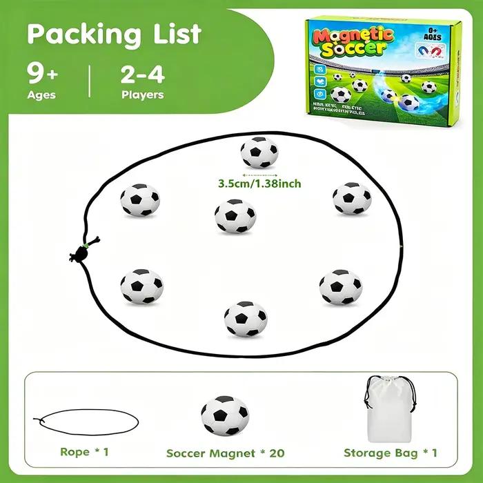 Jeu de football magnétique avec 20 ballons magnétiques pour les enfants de 9 ans et plus, jeu famili