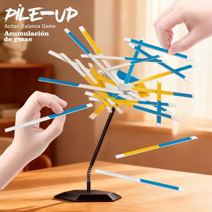 Jeu d'équilibre en empilant des bâtonnets, jouet de défi d'empilage en bois coloré, jeu de société i