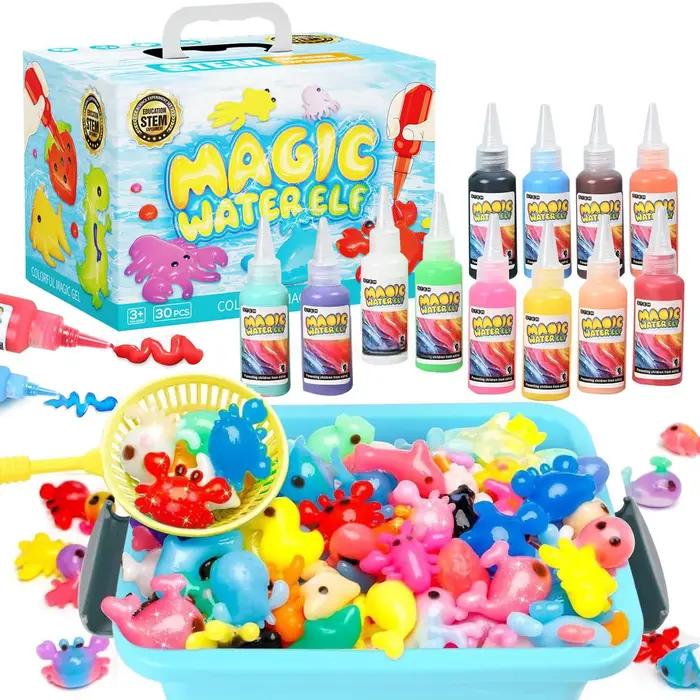 Jouet de perles d'eau en Gel magique: Kit de jardin féerique DIY de 12 paquets avec moules, jouets s