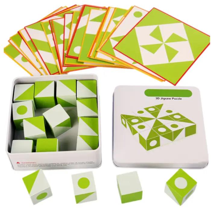 Jeu de puzzle 3D en bois, forme géométrique, pensée logique, jouet éducatif pour enfants, apprentiss