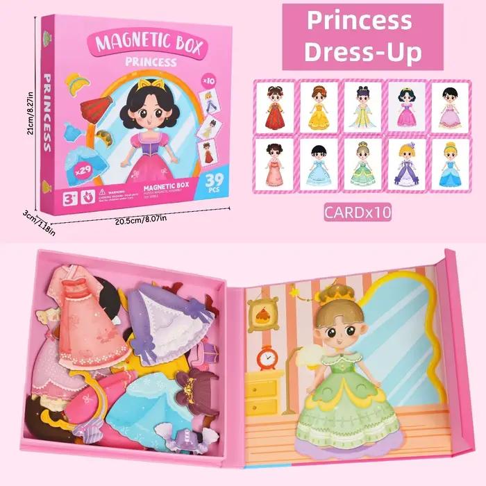 Jeu de puzzle magnétique à habiller, jeu éducatif amusant pour enfants, scène de déguisement de prin