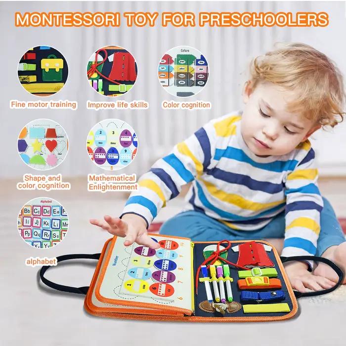 Planche occupée Montessori pour 3 à 6 ans – Jouet éducatif sensoriel pour l'apprentissage précoce et