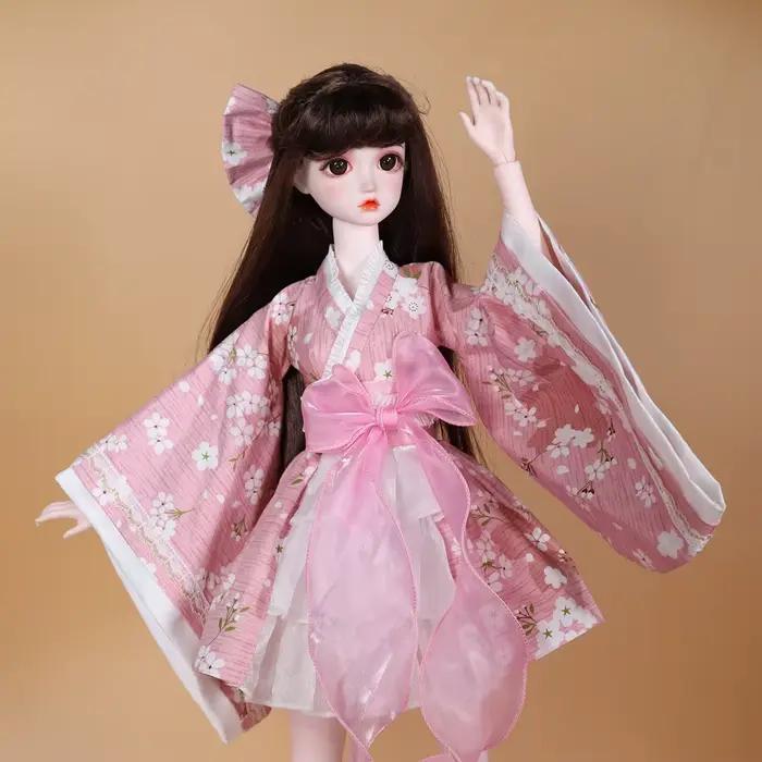 DBS – robe en dentelle blanche, chaussettes, Kimono rose, violet, jupe, vêtements Anime filles pour 