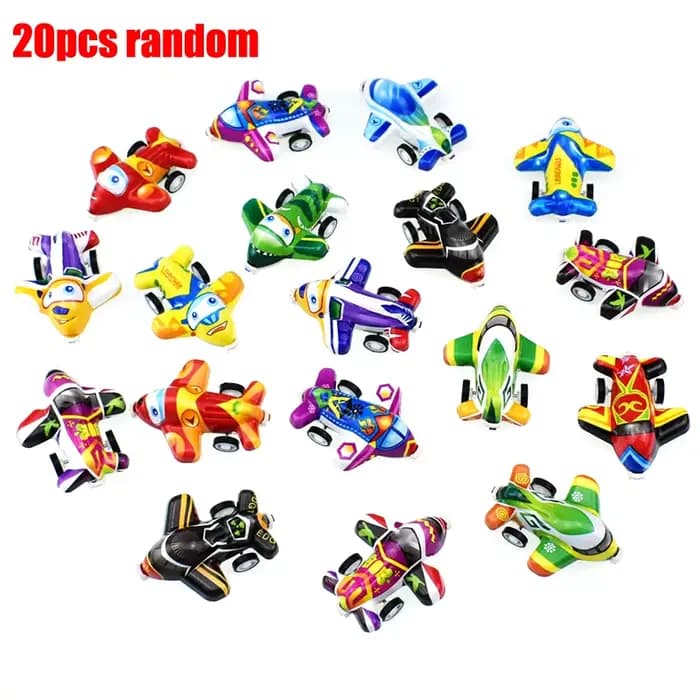 20 pcs/lot jouets de bande dessinée mignon en plastique tirer vers l'arrière voitures avion jouet vo