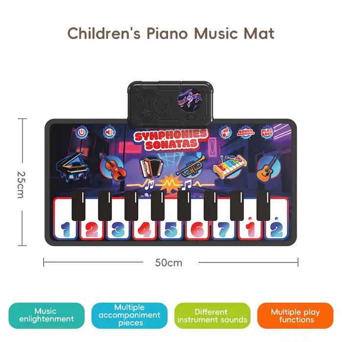 Tapis musical pour bébé, piano, batterie, instruments éducatifs, clavier musical, tapis de jeu, joue