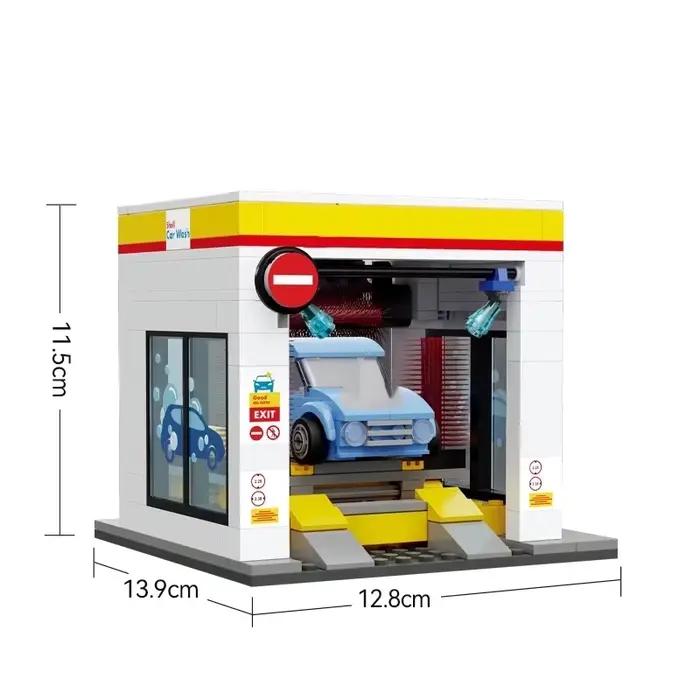 MOC City – Station de vente au détail, série de lavage de voiture, bloc de construction, modèle de d