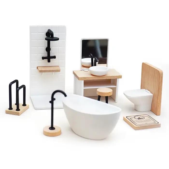 1/12 maison de poupée Simulation lavabo baignoire toilette modèle maison de poupée salle de bain déc