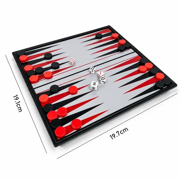 Jeu de backgammon magnétique pliable 19,1x19,7 cm, jeu de société portable, puzzle éducatif, jouet c
