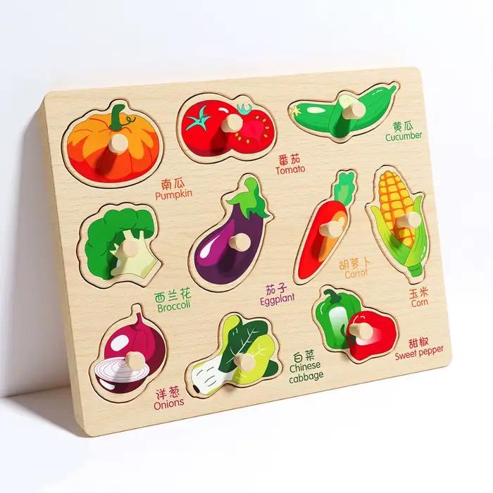 Jouets cognitifs en bois pour bébés, lettres de l'alphabet, véhicules, puzzles 3D, aides pédagogique