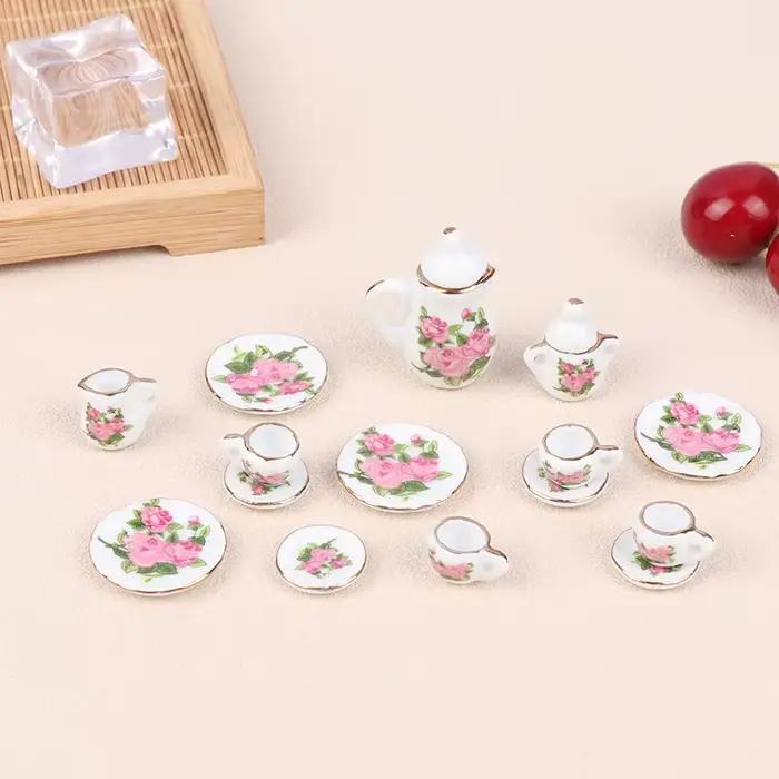 Ensemble de tasses à thé miniatures en porcelaine et céramique, maison de courses, cuisine britanniq