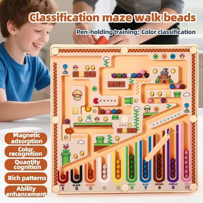 Jouet de labyrinthe magnétique pour enfants, pour l'entraînement à la concentration, la motricité fi