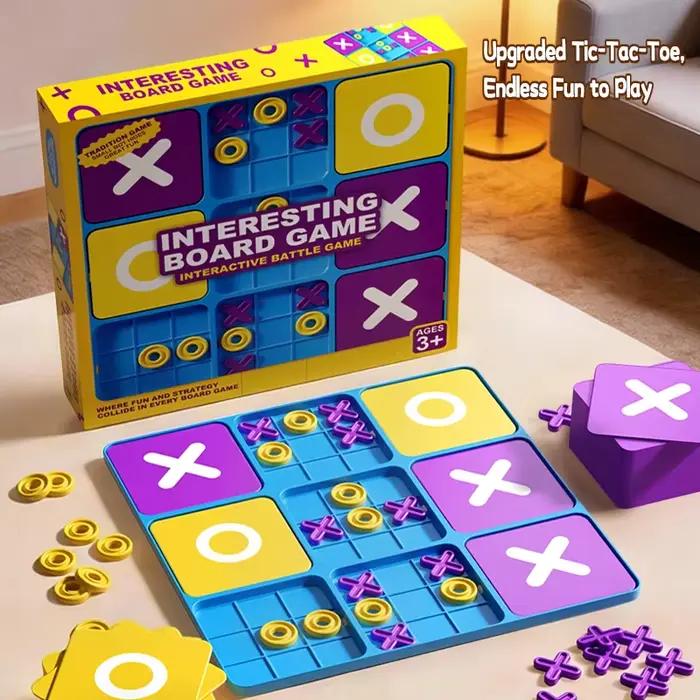 Jeu de Tic Tac Toe amélioré avec des pions X et O, jeu interactif pour enfants et adultes pour dével