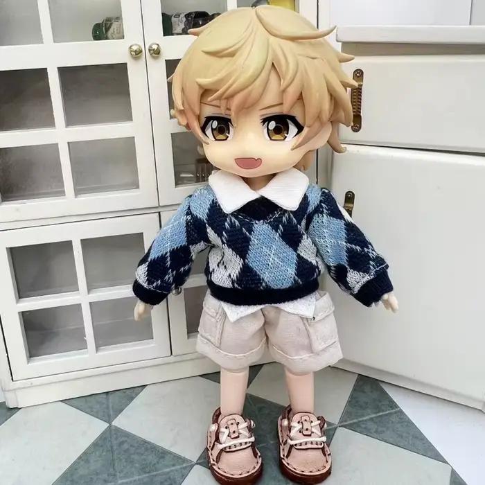 Vêtements de poupée Ob11, pull avec Cardigan à motif écossais, veste, gilet, chemise pour Gsc, Ymy B