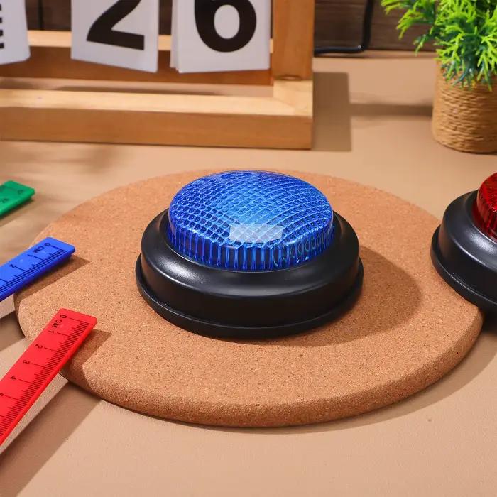 4 boutons de réponse sonores à pression manuelle pour jeux, couleurs vives, sans piles, pour salle d