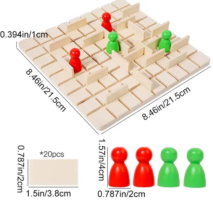 Jeu de société étape par étape en bois, jeu de stratégie familiale, jeu d'échecs de table à pensée l