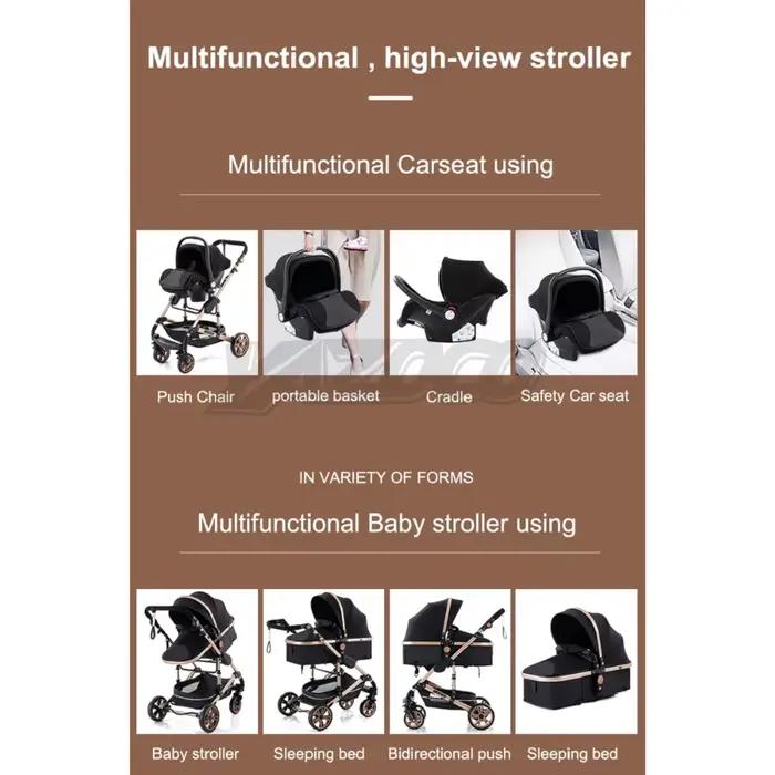 Poussette multifonctionnelle 3 en 1, poussette compacte pour bébés nouveau-nés, système de voyage co