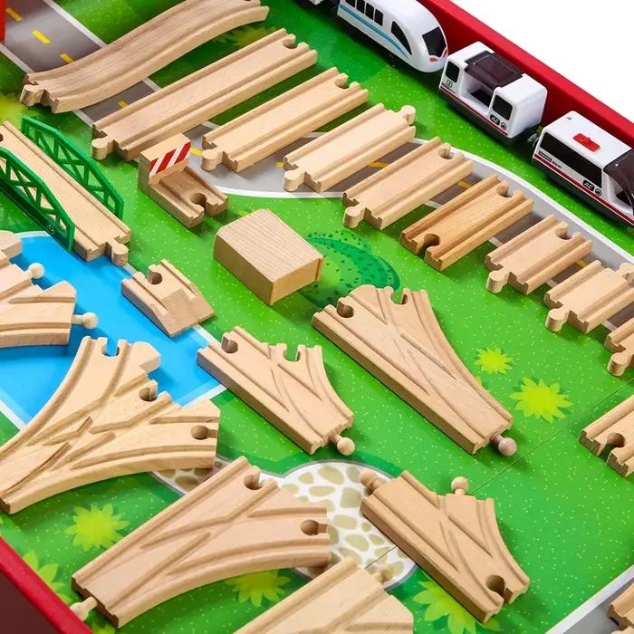 Toutes sortes d'accessoires de voie de Train en bois de hêtre, pièces de voies ferrées adaptées à to