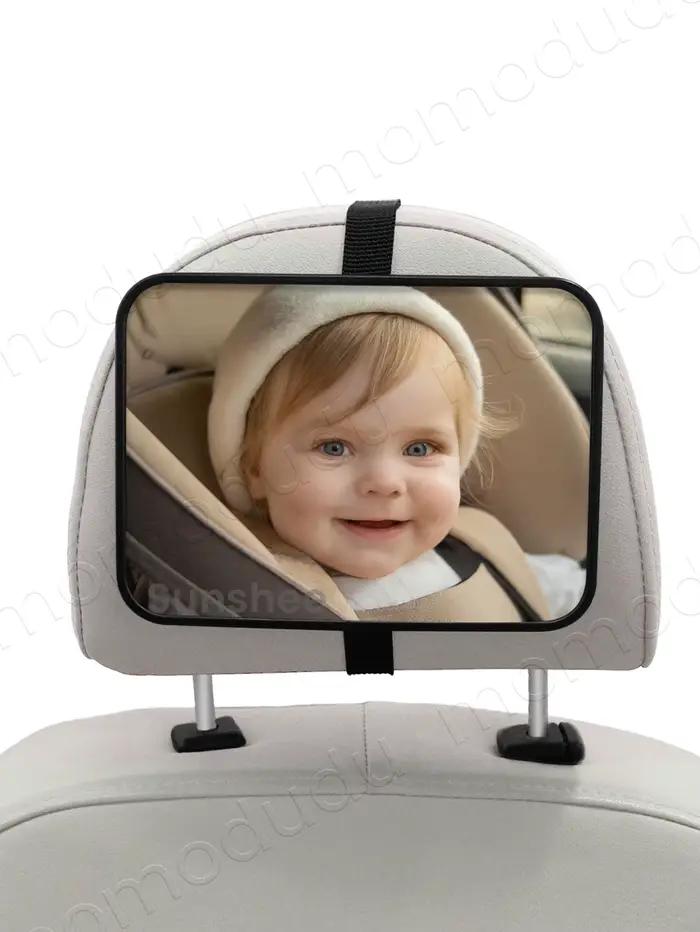 Rétroviseur de voiture pour bébé incassable, miroir arrière pour bébé, vue claire en cristal plus la