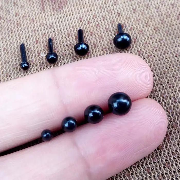 Yeux de sécurité en plastique noir pour jouets artisanaux, accessoires de beurre d'ours en peluche, 