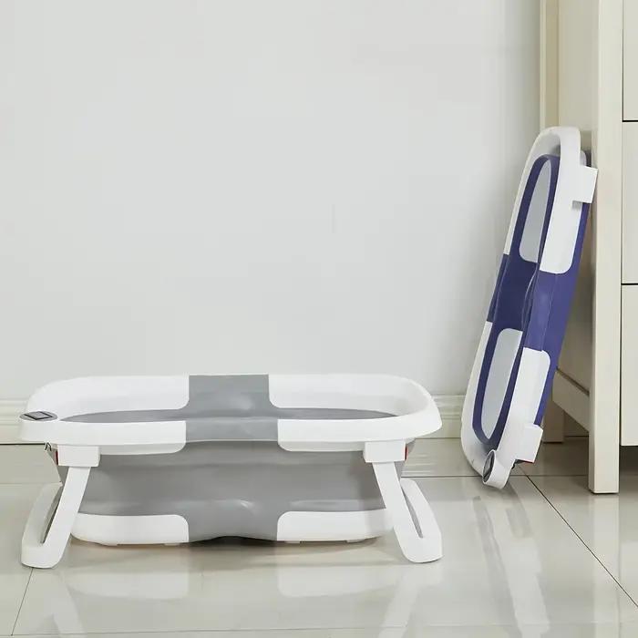 Baignoire pour bébé avec tapis de bain, légère et pliable, baignoire portable, affichage de la tempé