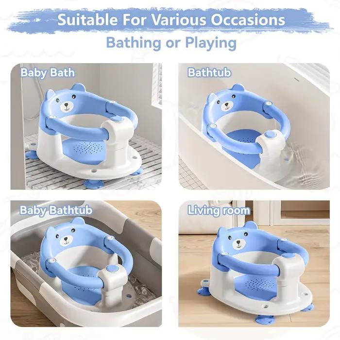 Siège de bain pour bébés de 6 mois et plus, sièges de bain pour tout-petits pour bébés assis, chaise