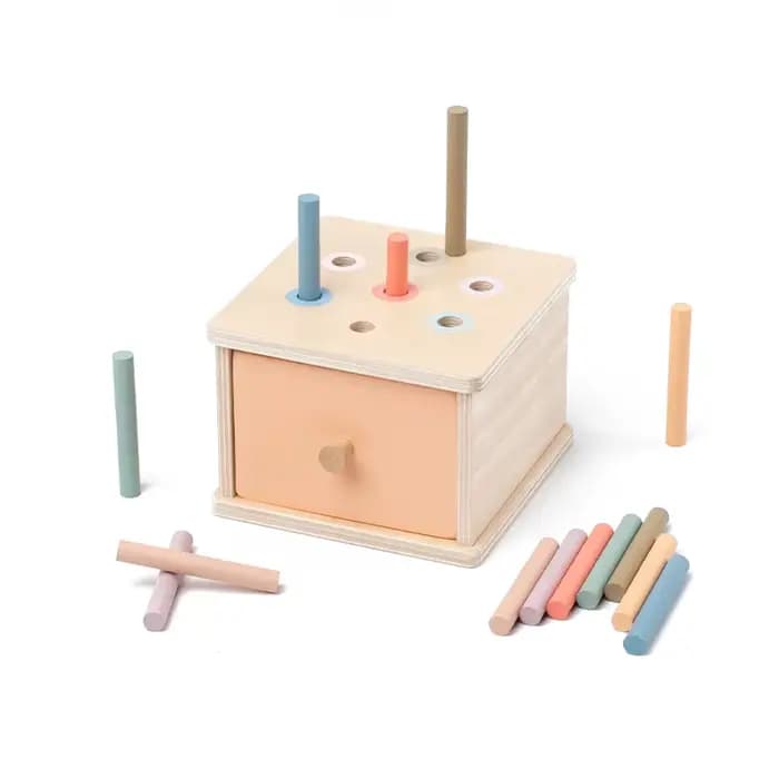 Jouets Montessori pour bébé, boîte à pièces de monnaie en bois, boîte de permanence d'objets, forme 