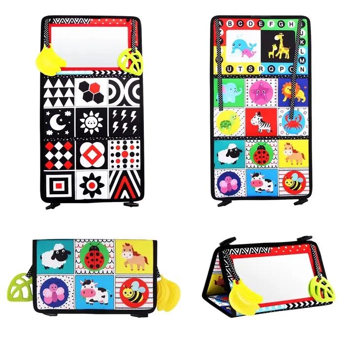 Miroir de sol pour bébé noir et blanc, jouets sensoriels pour le temps du ventre, jouets pour bébé d