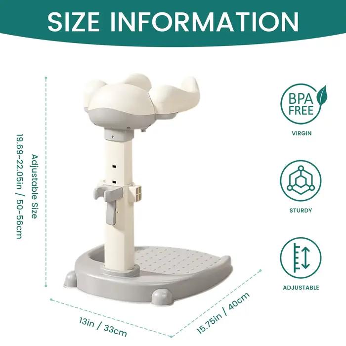 Support de bain pour bébé avec design ergonomique, aide au bain réglable en hauteur pour tout-petits