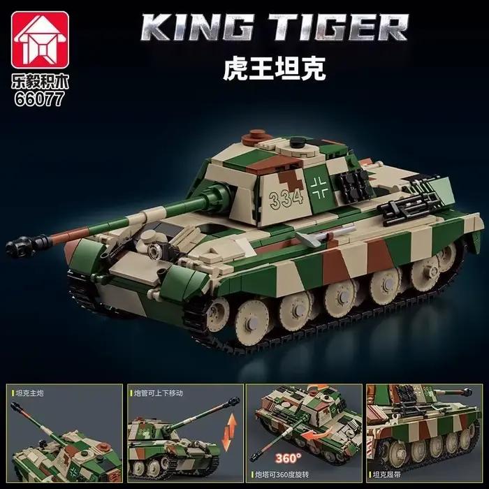 Blocs de construction Le Yi 66077, modèle de char Tiger King, véhicule de combat, jouet éducatif, ca