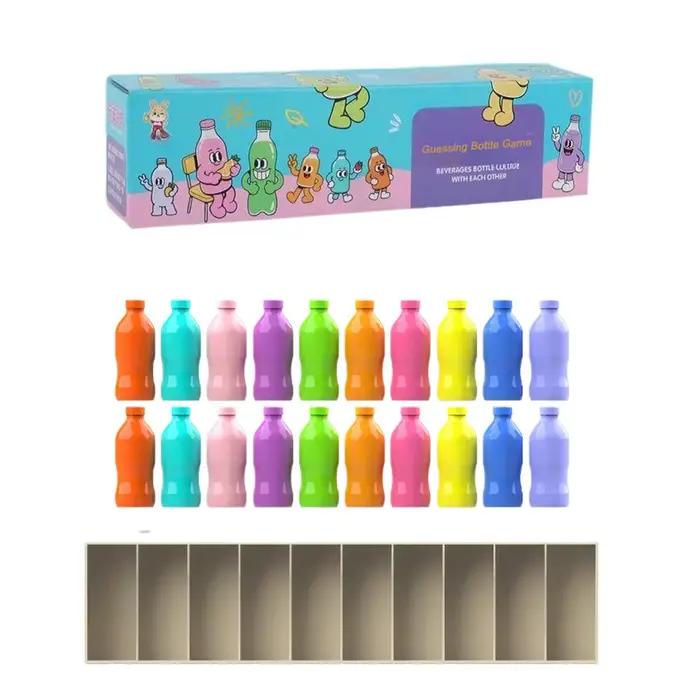 Jeu de deviner de bouteilles intéressant, jeu de défi de couleur de bouteille pour enfants et adulte