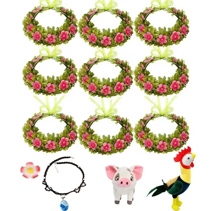 Guirlande de Moana pour filles, couronne de fleurs, coiffure pour enfants et adultes, Costume de pri