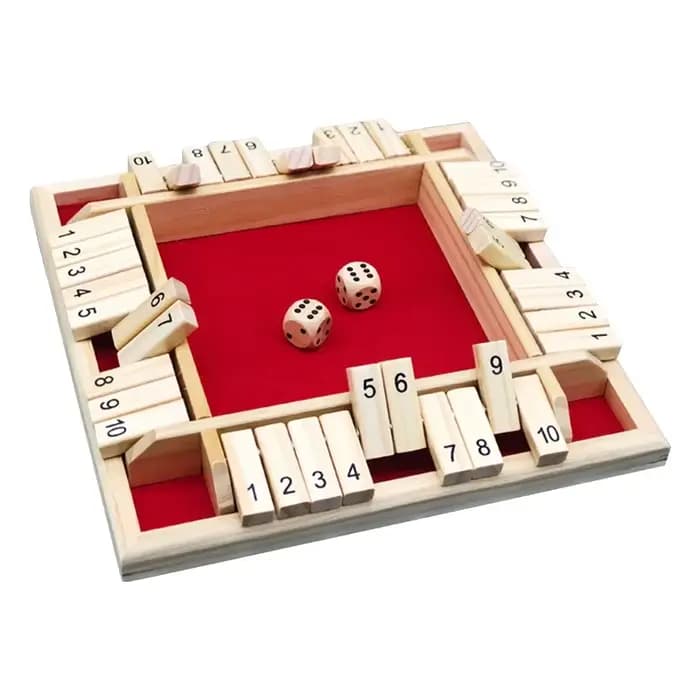 Jeu de dés en bois pour l'apprentissage de l'arithmétique – Boîte à cartes à retourner avec tuiles n
