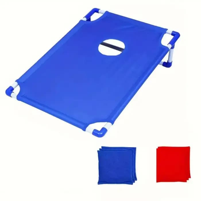 Ensemble de Cornhole de lancer Portable, réunion de famille, sacs de haricots rouges et bleus, entra
