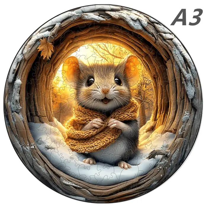 3D grotte mignon hibou hérisson Puzzle en bois un cadeau Unique anti-Stress pour adultes peinture d'